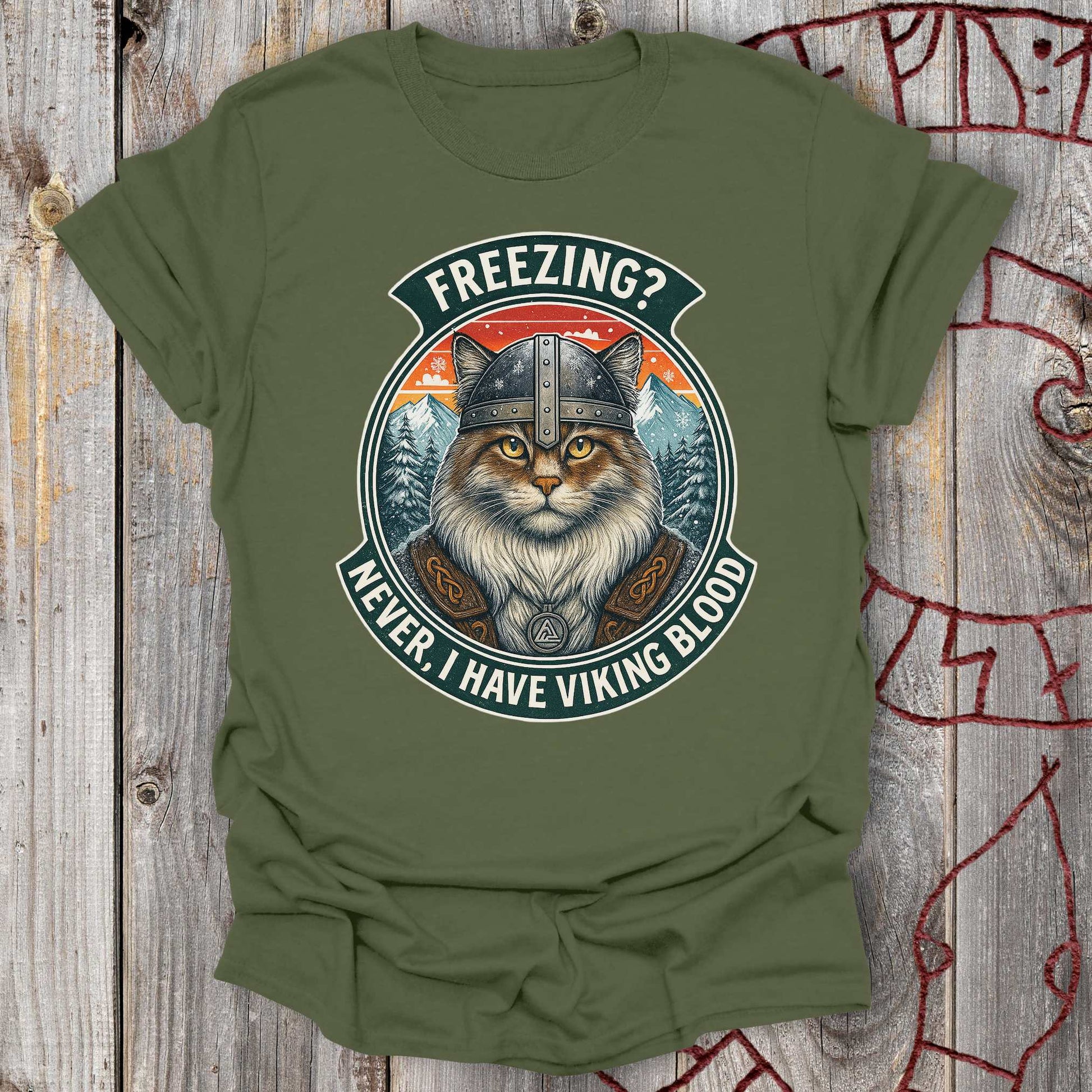 T-Shirt I Have Viking Blood - Norwegian Forest Cat T-Shirt Unisex size S M L XL 2XL
