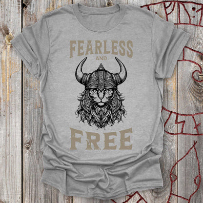 T-Shirt Fearless and Free Viking Cat T-Shirt Unisex size S M L XL 2XL