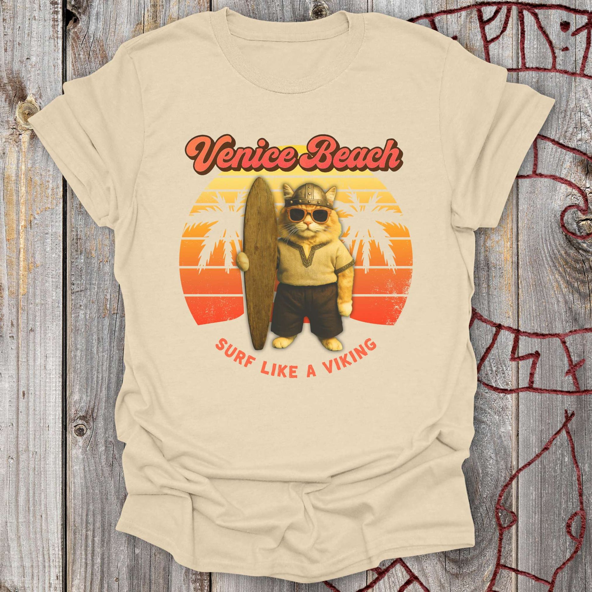 T-Shirt Venice Beach Viking Cat T-Shirt Unisex size S M L XL 2XL