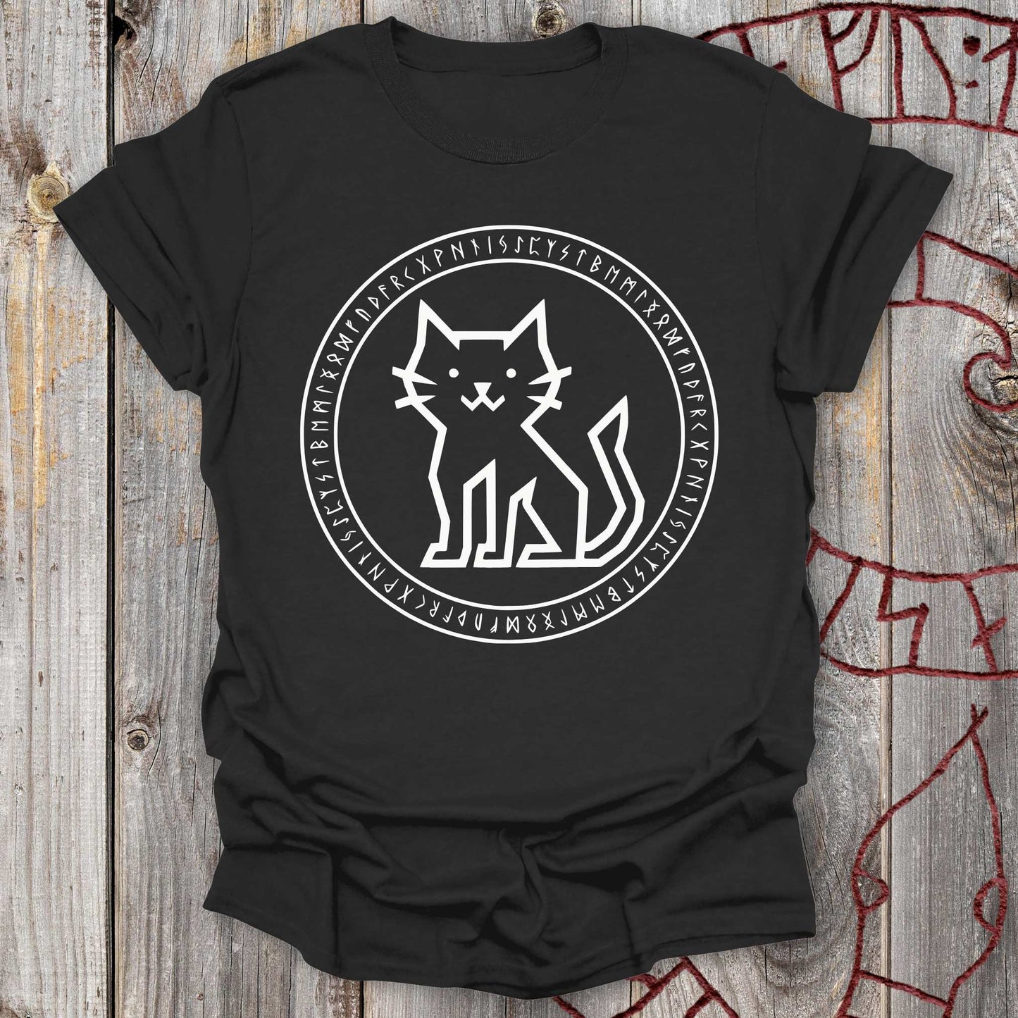 Rune Circle Viking Cat T-Shirt