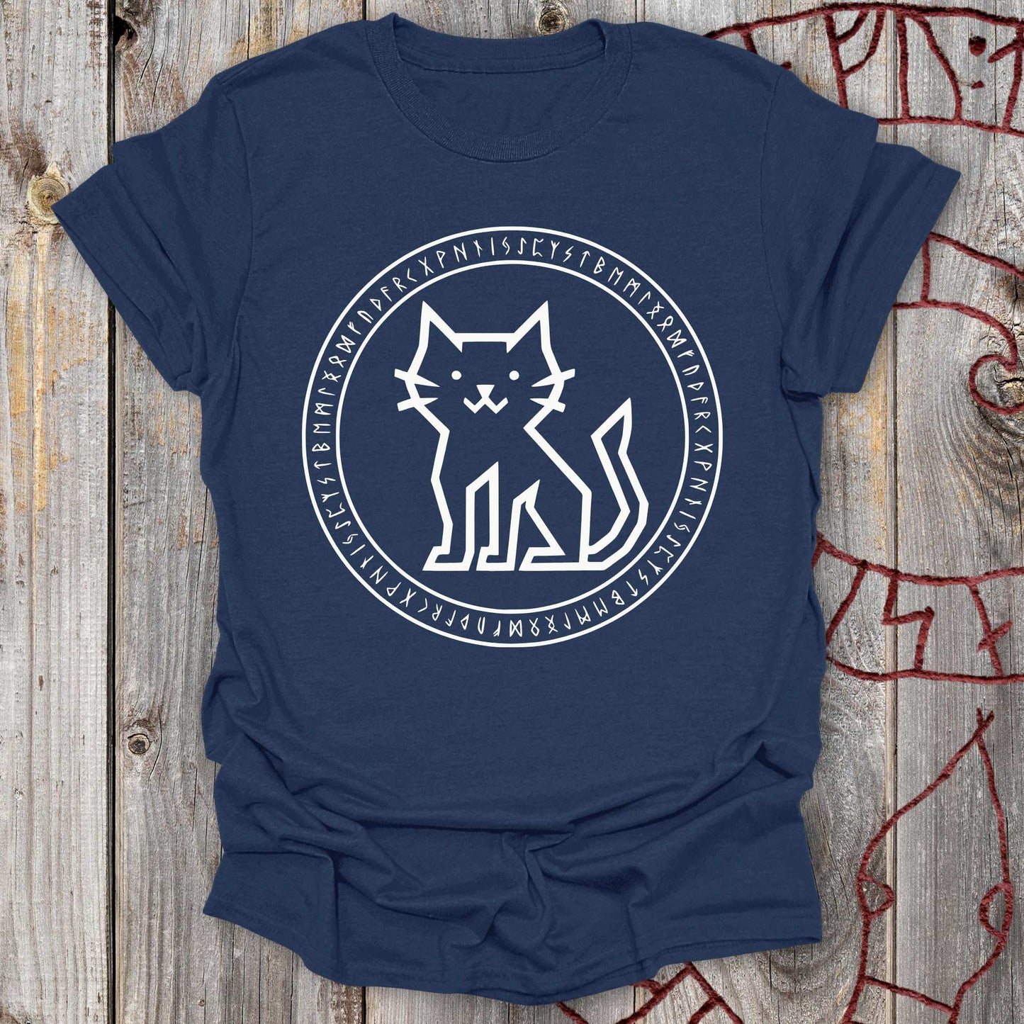 Rune Circle Viking Cat T-Shirt