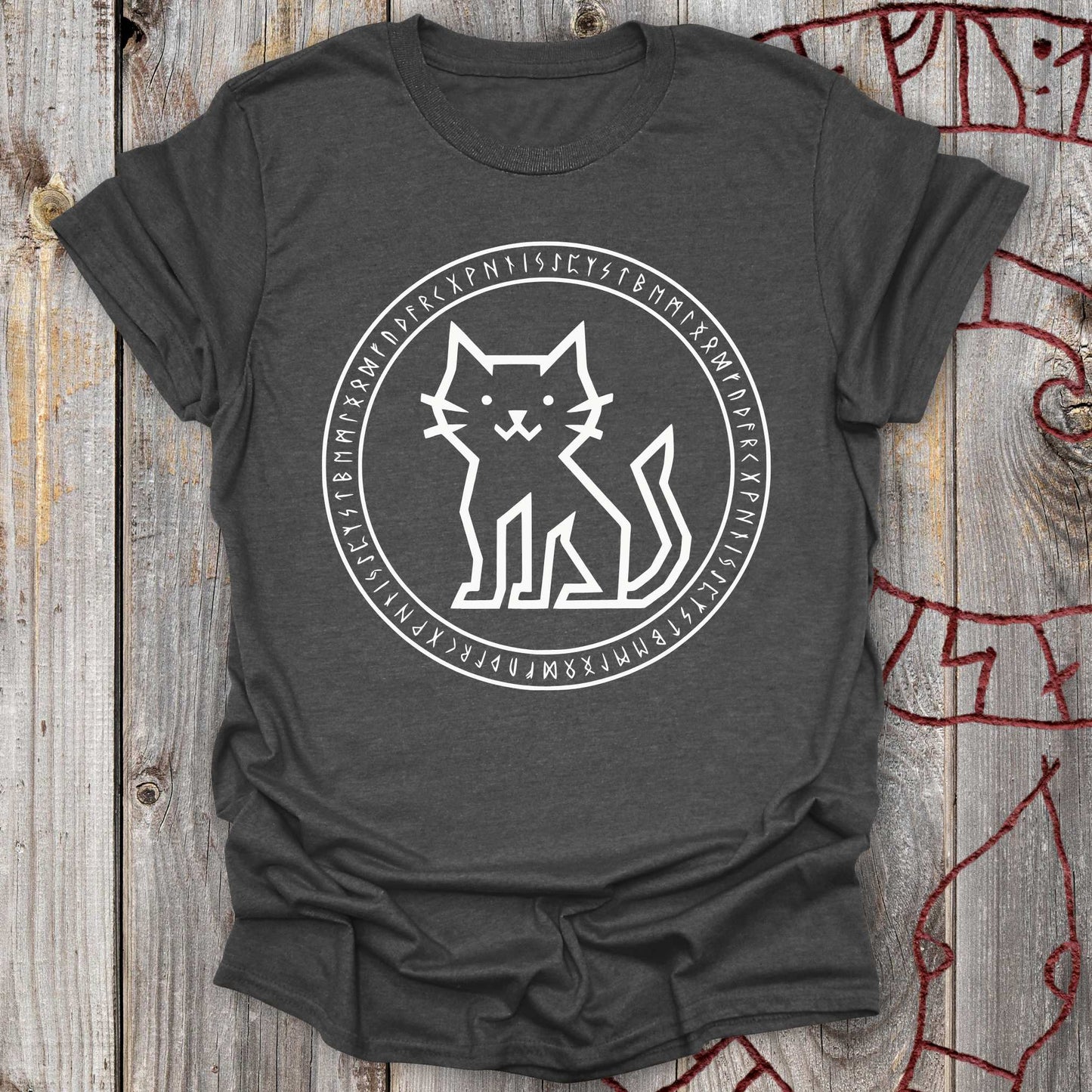 Rune Circle Viking Cat T-Shirt