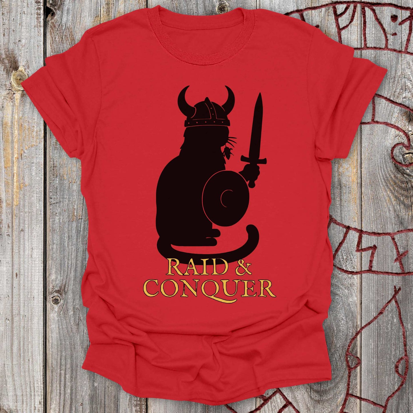 T-Shirt Raid & Conquer - Viking Cat T-shirt Unisex size S M L XL 2XL