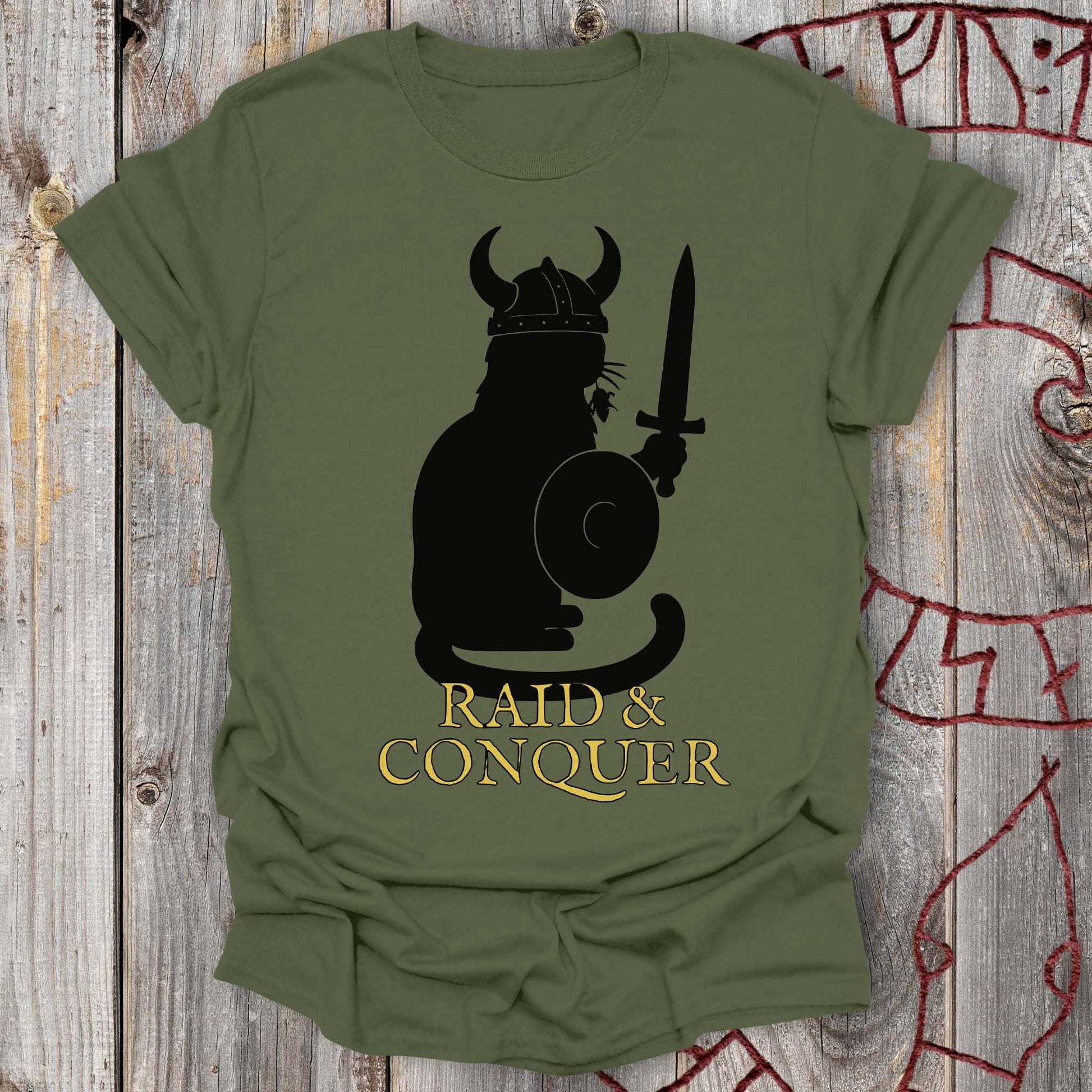 T-Shirt Raid & Conquer - Viking Cat T-shirt Unisex size S M L XL 2XL