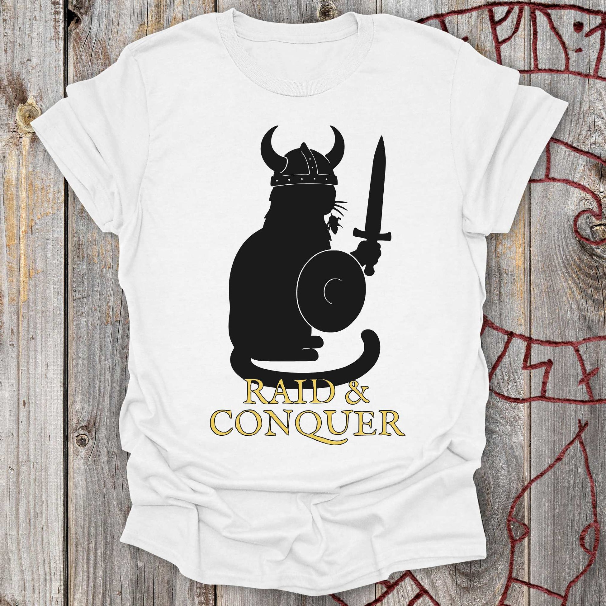 T-Shirt Raid & Conquer - Viking Cat T-shirt Unisex size S M L XL 2XL