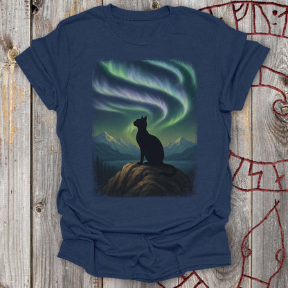 Black Cat & Northern Lights T-Shirt