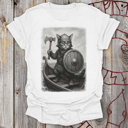 T-Shirt Viking Cat on a Longship T-Shirt Unisex size S M L XL 2XL