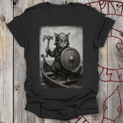 T-Shirt Viking Cat on a Longship T-Shirt Unisex size S M L XL 2XL