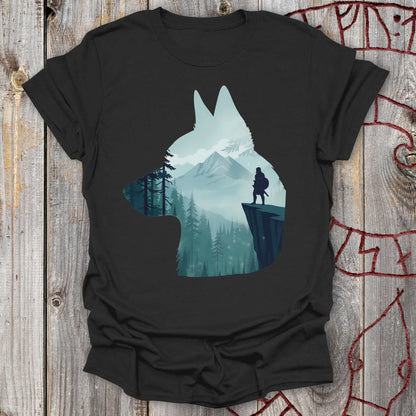 T-Shirt German Shepherd Silhouette & Viking - Scandinavian Nature T-shirt Unisex size S M L XL 2XL