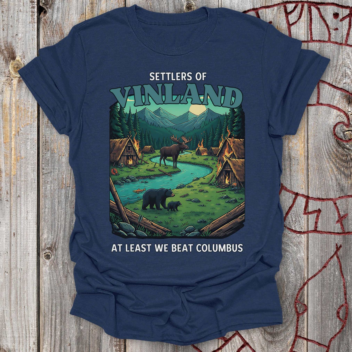 T-Shirt Settlers of Vinland - At Least We Beat Columbus T-shirt Unisex size S M L XL 2XL