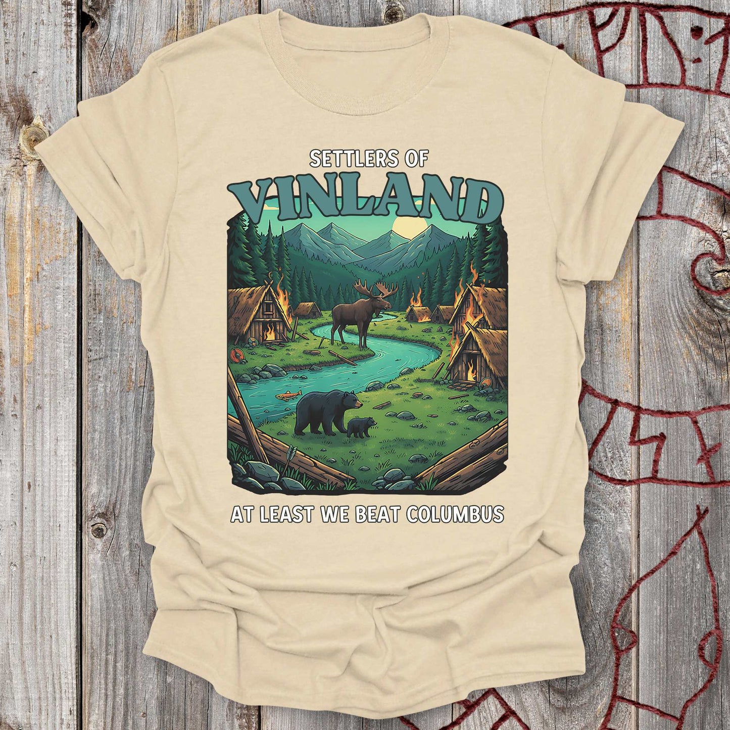 T-Shirt Settlers of Vinland - At Least We Beat Columbus T-shirt Unisex size S M L XL 2XL