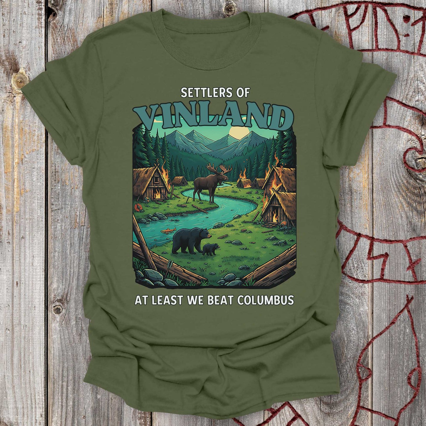 T-Shirt Settlers of Vinland - At Least We Beat Columbus T-shirt Unisex size S M L XL 2XL