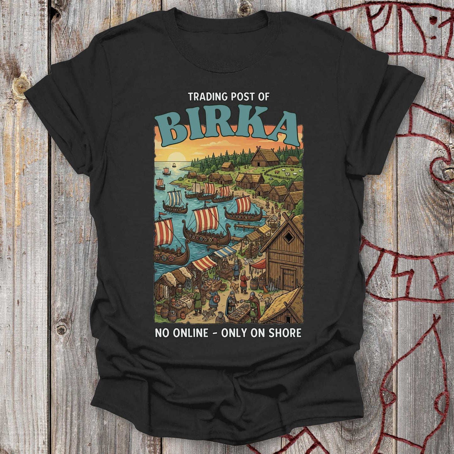 T-Shirt Trading Post of Birka - Funny Viking Shopping T-shirt Unisex size S M L XL 2XL