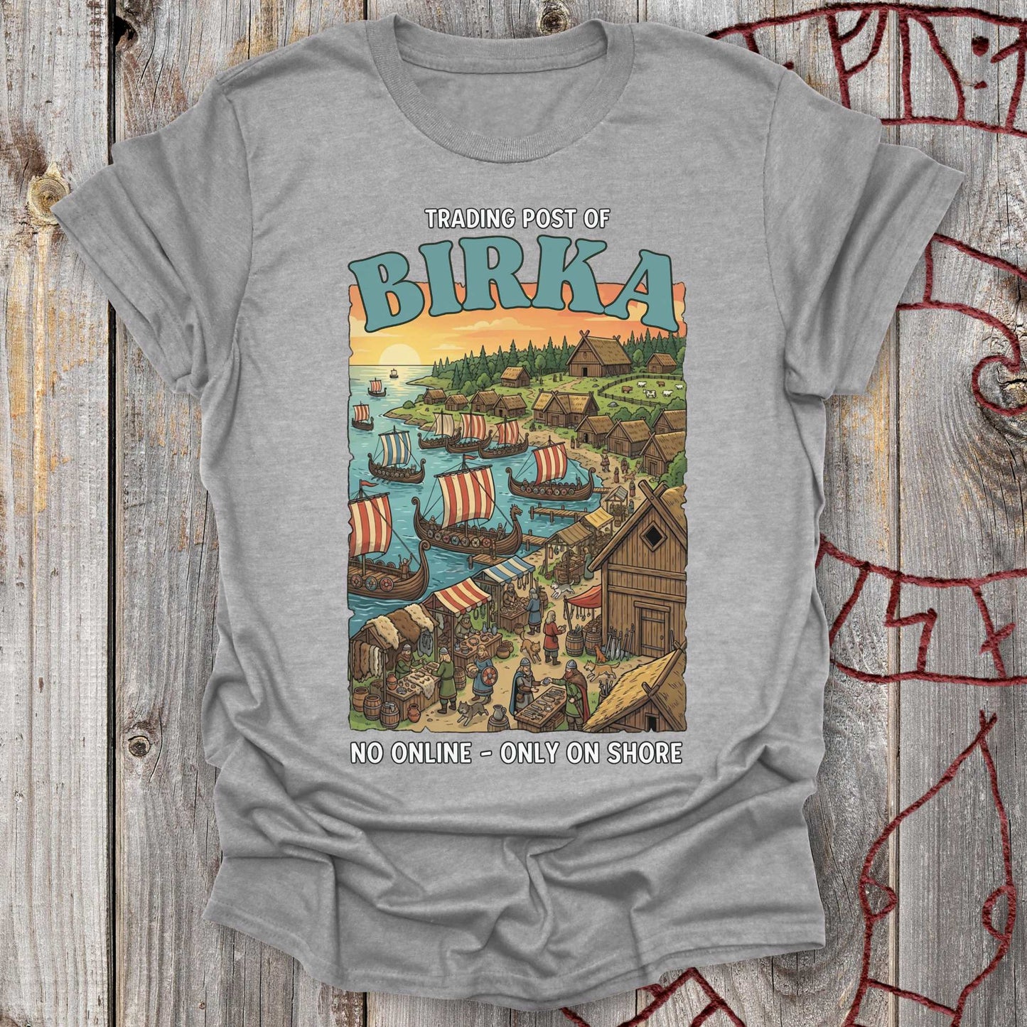 T-Shirt Trading Post of Birka - Funny Viking Shopping T-shirt Unisex size S M L XL 2XL