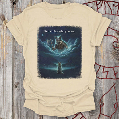 Remember Who You Are - Dreaming Dog Viking T-shirt NEW!