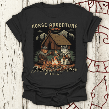 Norse Adventure Camp - Midgard Edition Cat T-shirt NEW!