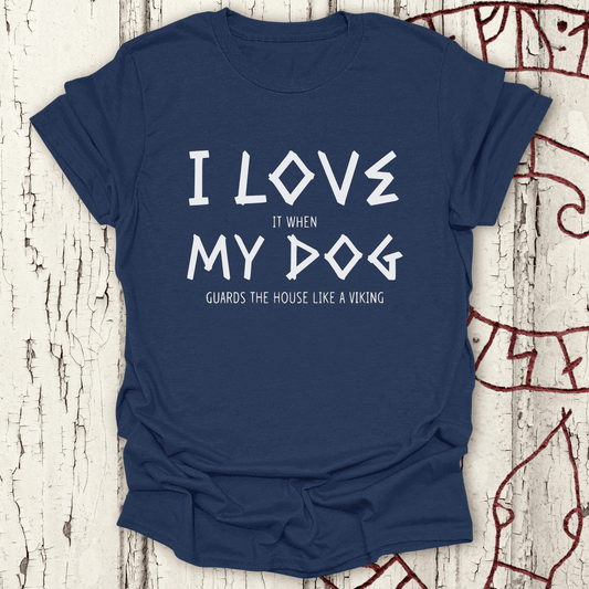 I Love My Dog - Funny Viking Dog Guard T-shirt NEW!