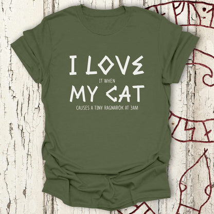 I Love My Cat - Funny Viking Cat Chaos T-shirt NEW!