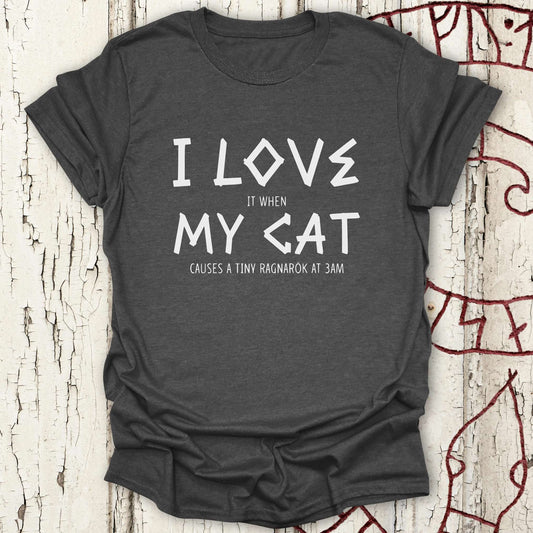 I Love My Cat - Funny Viking Cat Chaos T-shirt NEW!