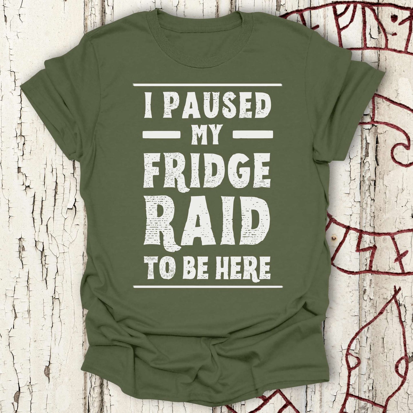 I Paused My Fridge Raid to be Here - Funny Viking T-shirt NEW!
