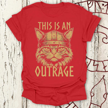 T-Shirt This is an Outrage - Viking Cat T-shirt NEW! Unisex size S M L XL 2XL