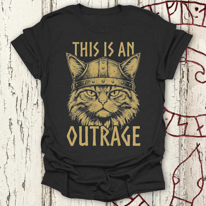 T-Shirt This is an Outrage - Viking Cat T-shirt NEW! Unisex size S M L XL 2XL