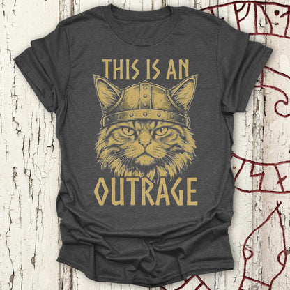 T-Shirt This is an Outrage - Viking Cat T-shirt NEW! Unisex size S M L XL 2XL