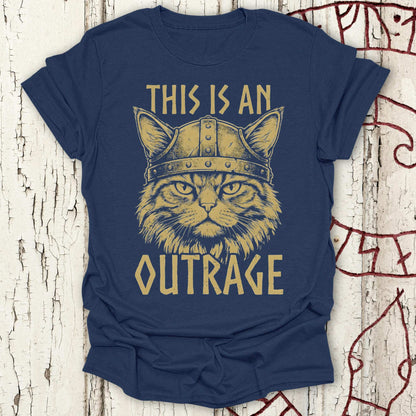 T-Shirt This is an Outrage - Viking Cat T-shirt NEW! Unisex size S M L XL 2XL
