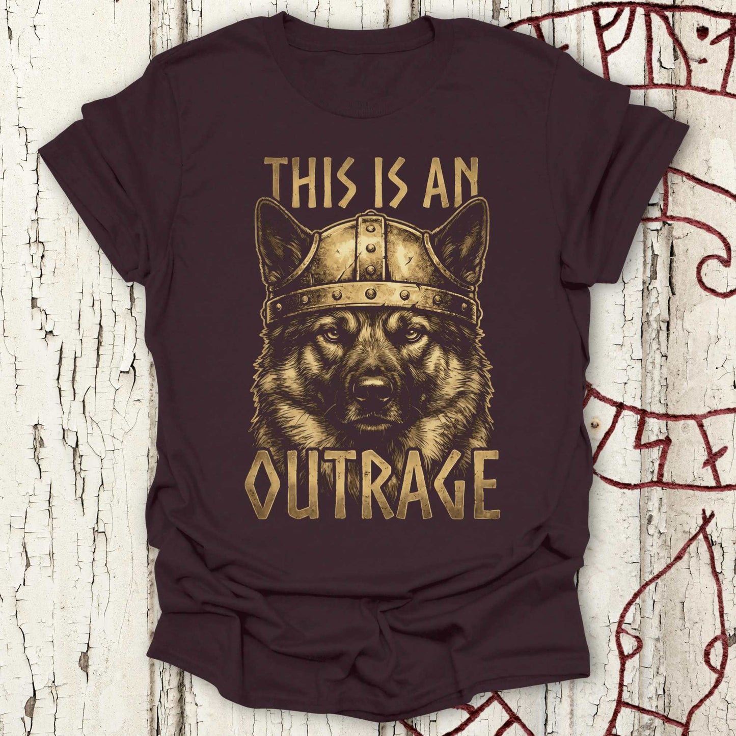 T-Shirt This is an Outrage - Viking Dog T-shirt NEW! Unisex size S M L XL 2XL