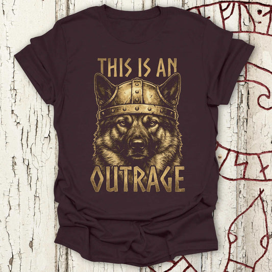 T-Shirt This is an Outrage - Viking Dog T-shirt NEW! Unisex size S M L XL 2XL