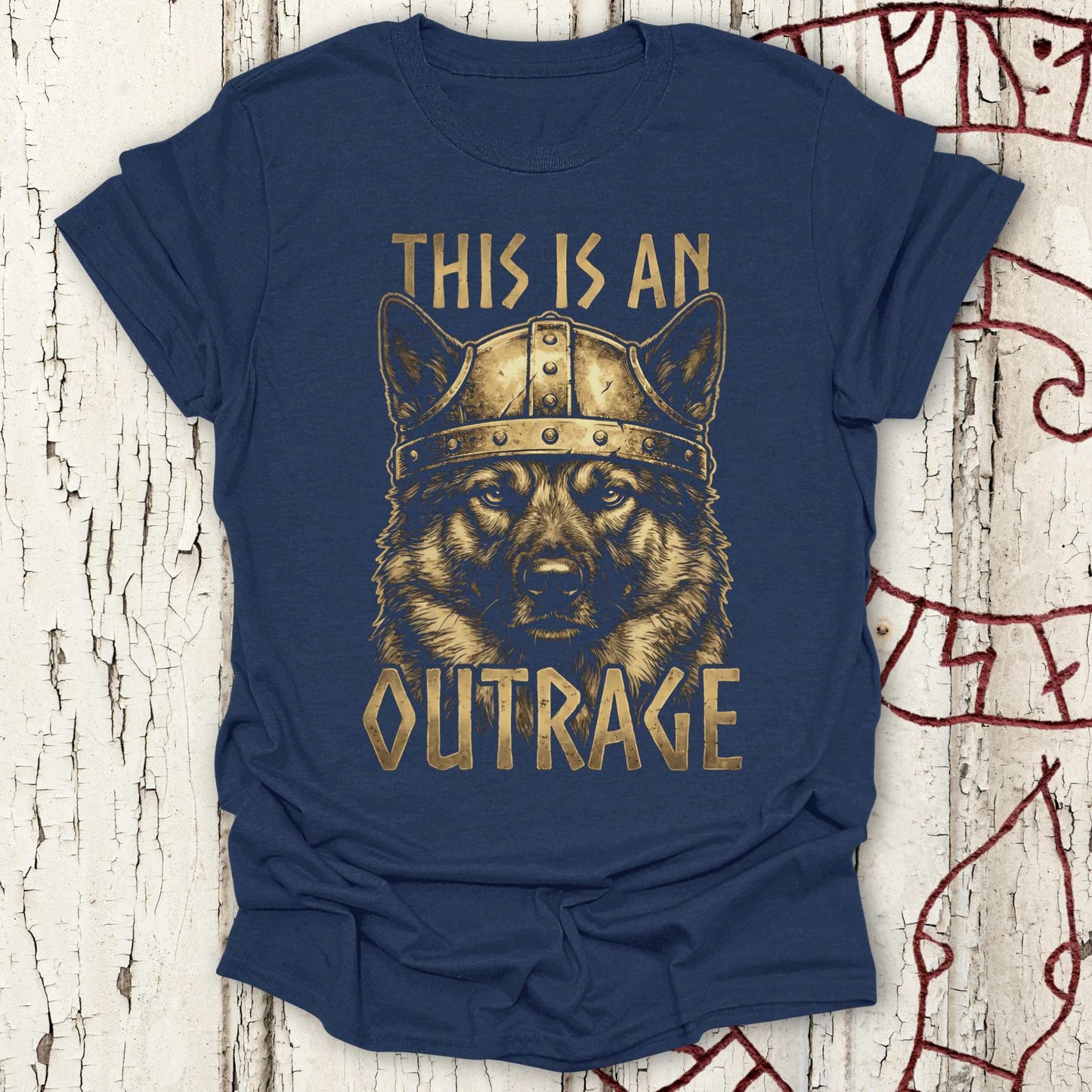 T-Shirt This is an Outrage - Viking Dog T-shirt NEW! Unisex size S M L XL 2XL
