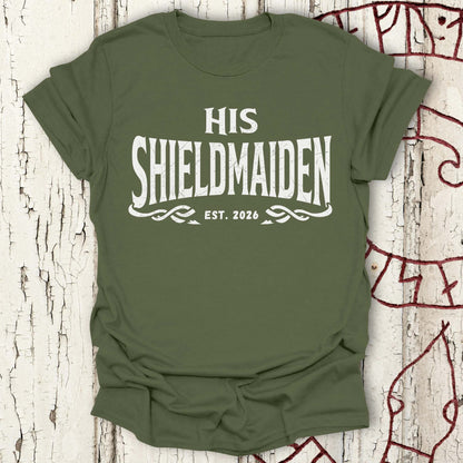 T-Shirt His Shieldmaiden Est. 2026 - Viking Bride Bachelorette T-shirt NEW Unisex size S M L XL 2XL