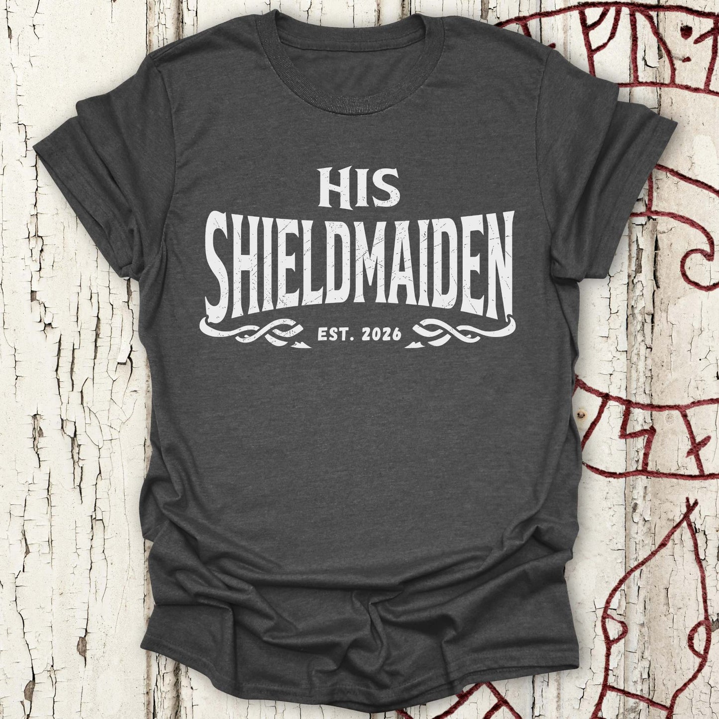 T-Shirt His Shieldmaiden Est. 2026 - Viking Bride Bachelorette T-shirt NEW Unisex size S M L XL 2XL