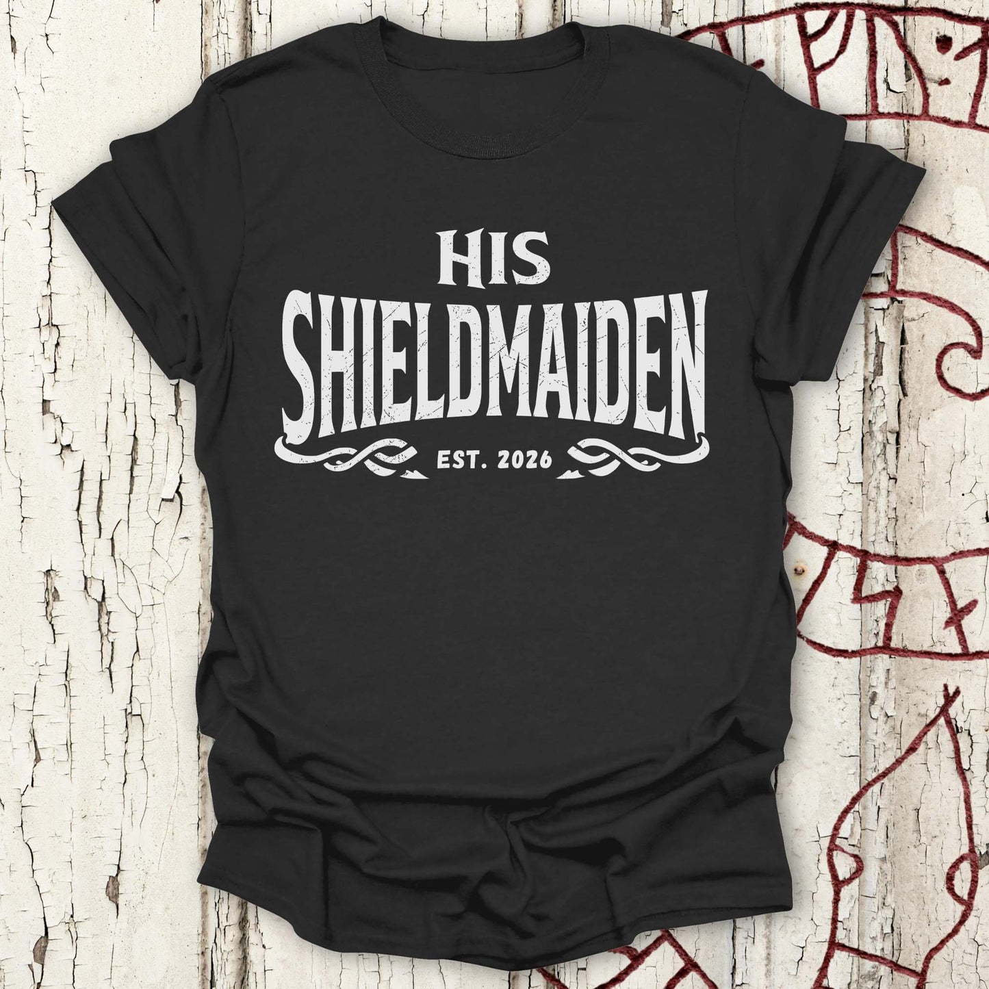 T-Shirt His Shieldmaiden Est. 2026 - Viking Bride Bachelorette T-shirt NEW Unisex size S M L XL 2XL