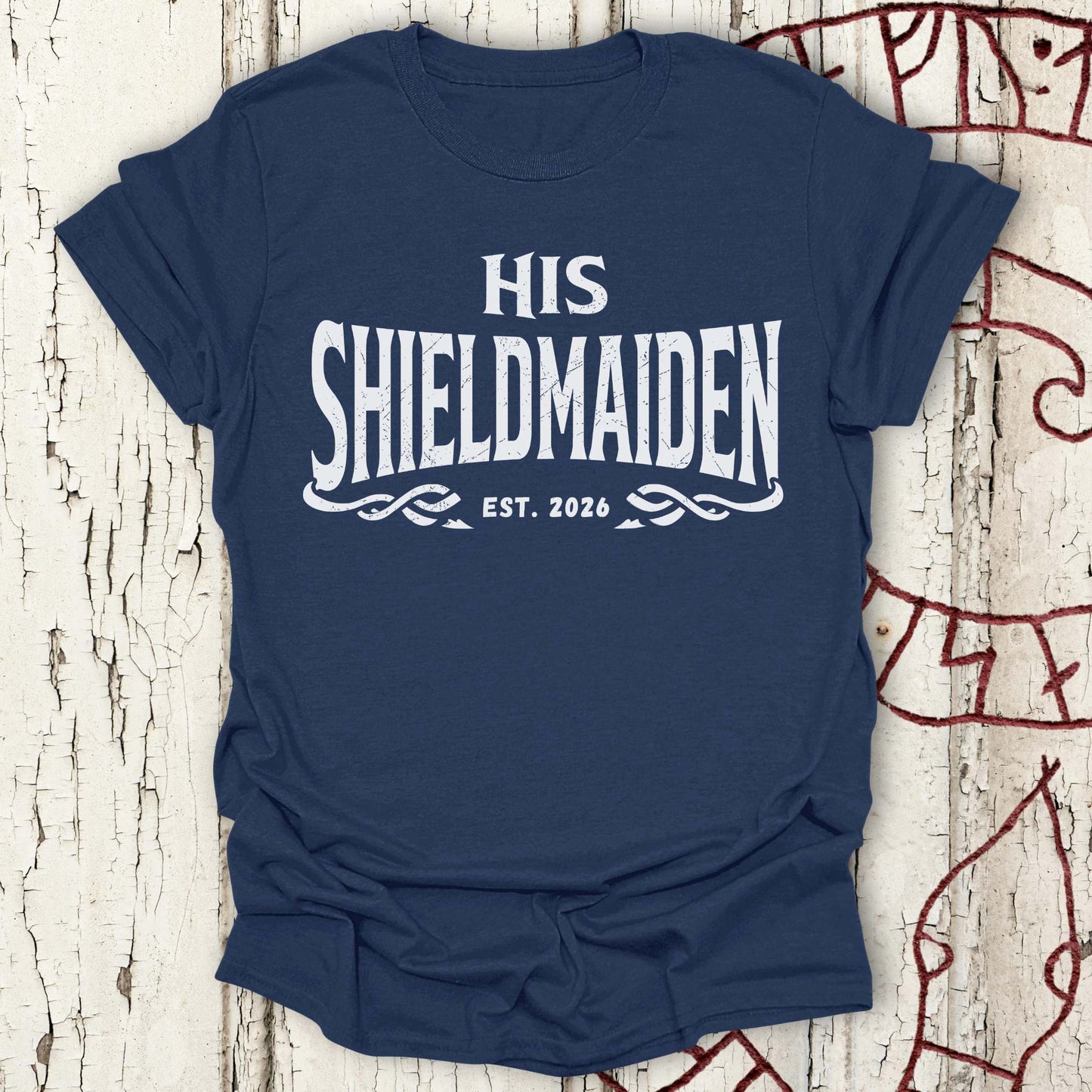 T-Shirt His Shieldmaiden Est. 2026 - Viking Bride Bachelorette T-shirt NEW Unisex size S M L XL 2XL