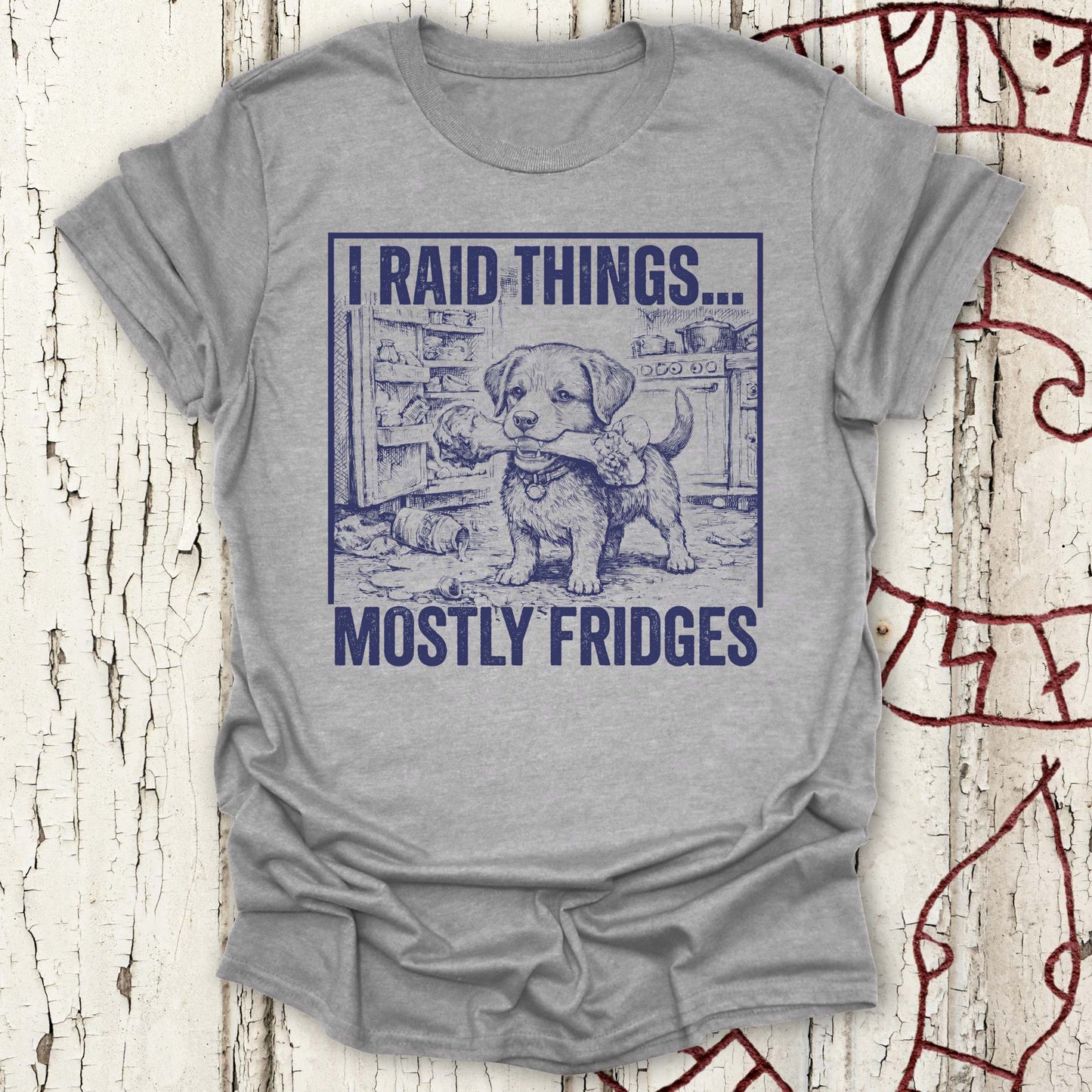 T-Shirt I Raid Things... Mostly Fridges - Cute Dog T-shirt NEW Unisex size S M L XL 2XL