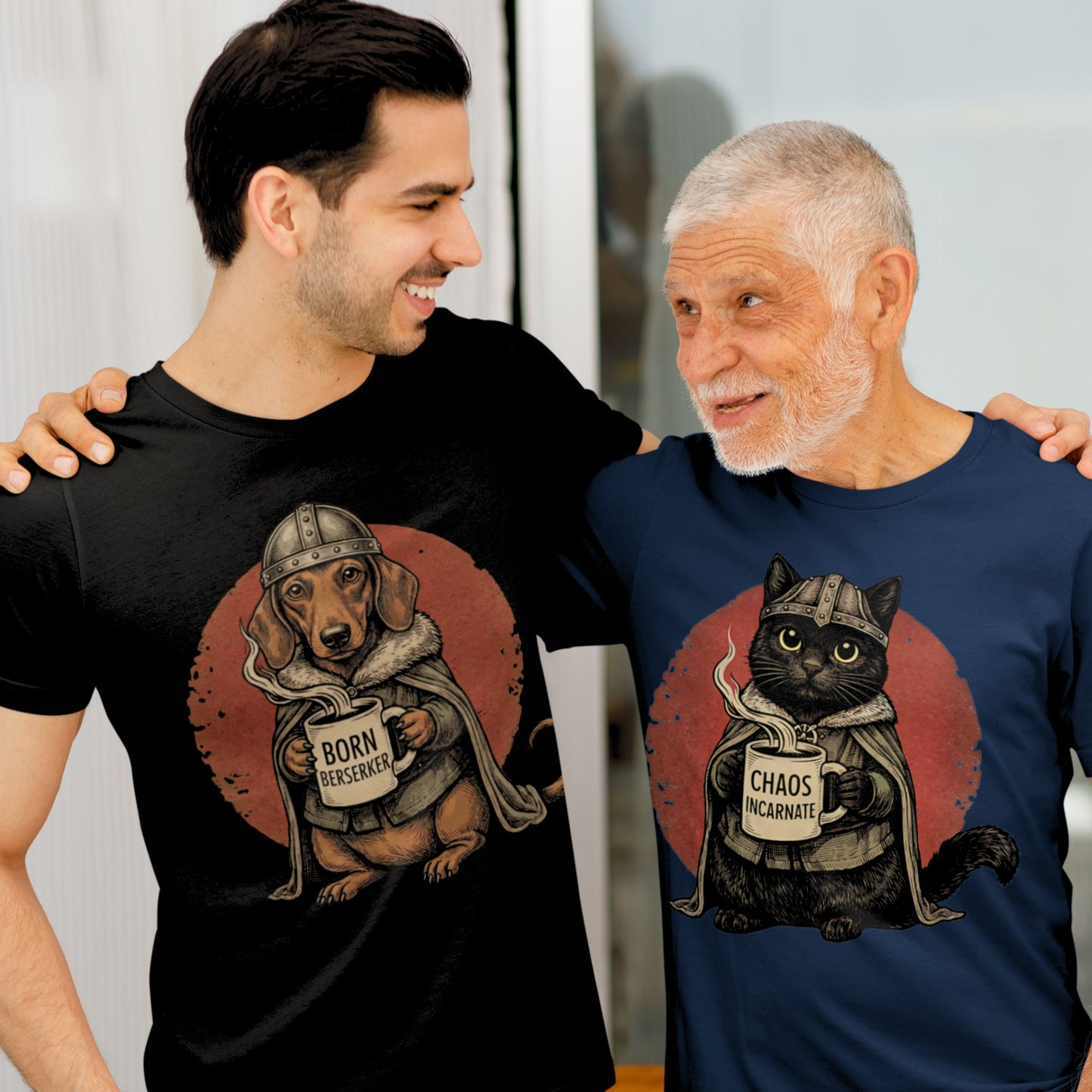 Chaos Incarnate - Viking Black Cat Retro T-shirt