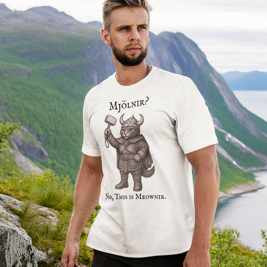 Mjölnir? No, This is Meownir - Viking Cat T-shirt