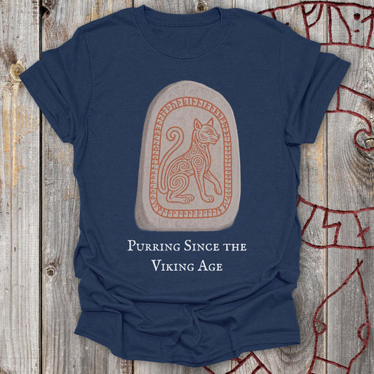 Purring Since the Viking Age - Runestone Cat T-shirt