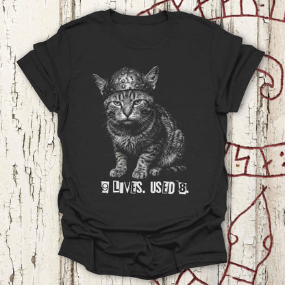 9 Lives Used 8 - Ransome Note Warrior Cat T-shirt NEW!