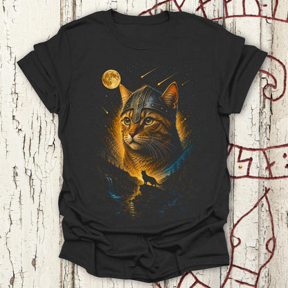 Orange Cat Howling at the Moon Viking T-shirt NEW!