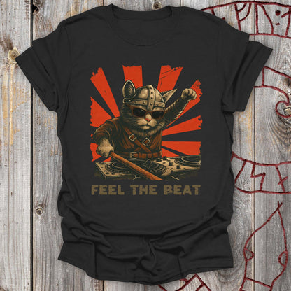 Feel the Beat - Viking Cat DJ T-Shirt
