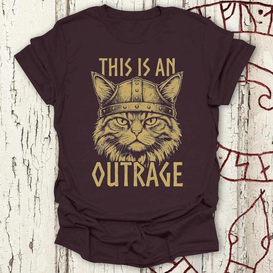 T-Shirt This is an Outrage - Viking Cat T-shirt NEW! Unisex size S M L XL 2XL