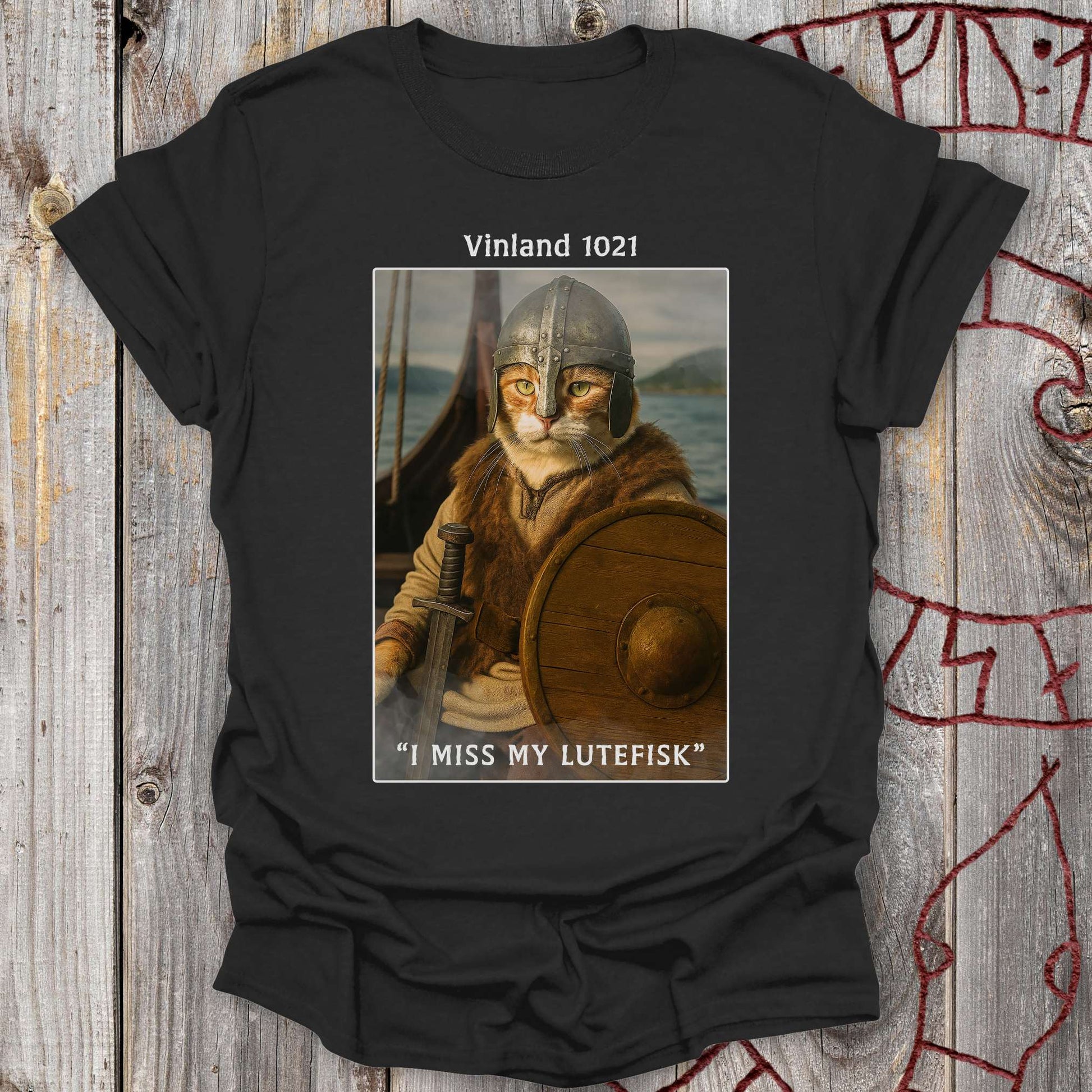 T-Shirt Vinland 1021 - I Miss My Lutefisk Viking Cat T-Shirt Unisex size S M L XL 2XL