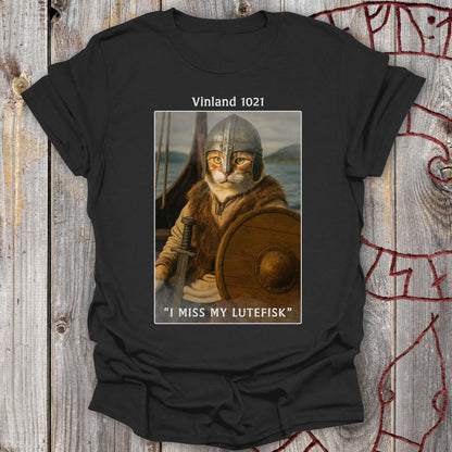 T-Shirt Vinland 1021 - I Miss My Lutefisk Viking Cat T-Shirt Unisex size S M L XL 2XL