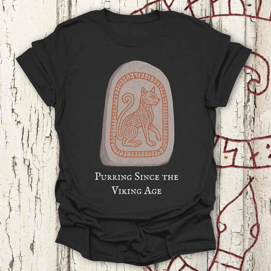 Purring Since the Viking Age - Runestone Cat T-Shirt
