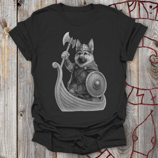 German Shepherd in Longship T-shirt