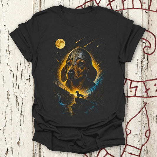 Dachshund Howling at the Moon Viking T-shirt NEW!