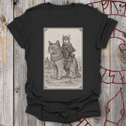 Medieval Cat With Small Viking Corgi – T-Shirt