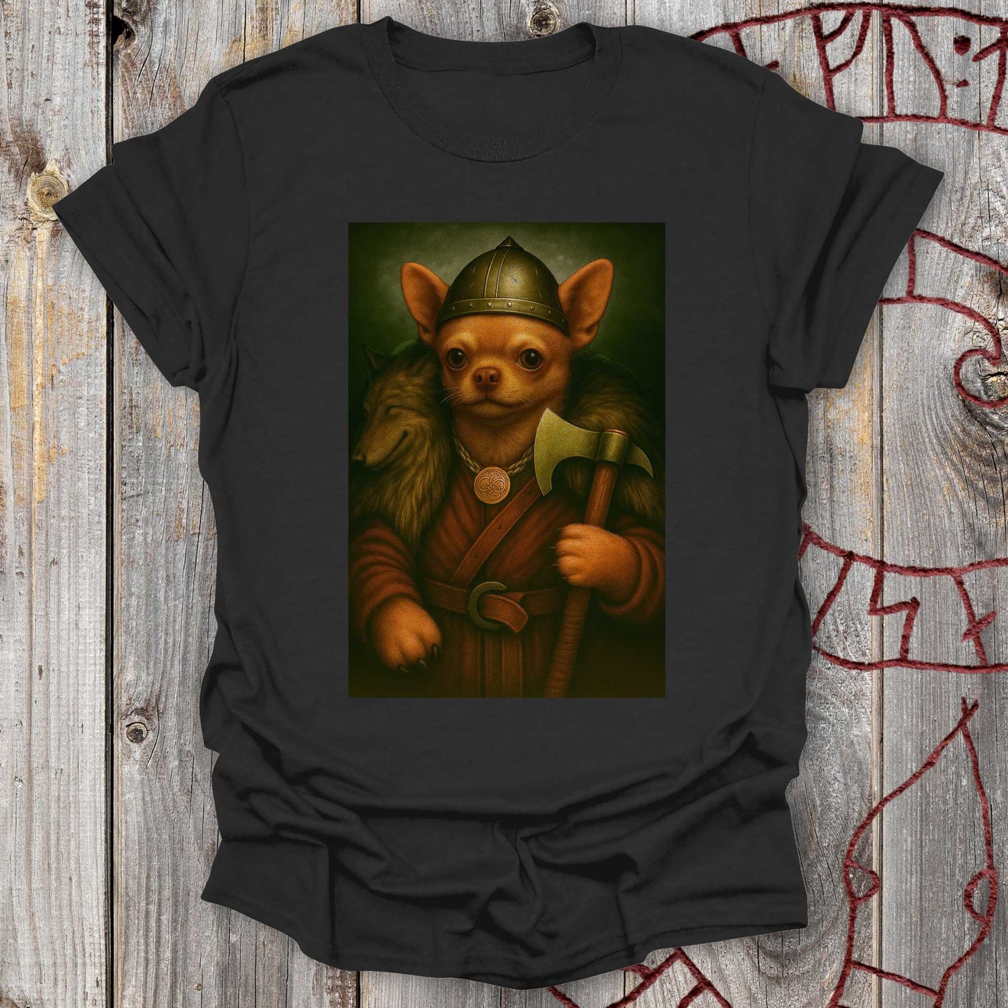Chihuahua Viking Portrait T-Shirt
